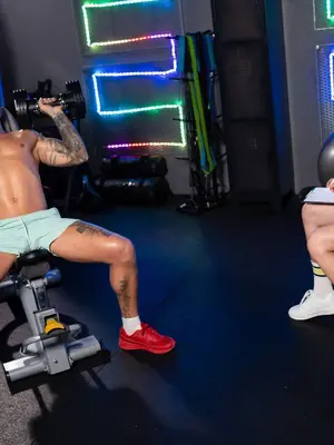 FitnessRooms Arina Shy - Squirting on fit guys big cock - 073024
